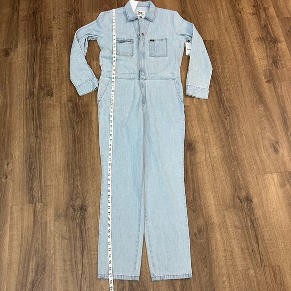NEW Lee Union Alls Denim Coveralls Utility Jumpsuit Light Wash Sz S - Picture 12 of 16